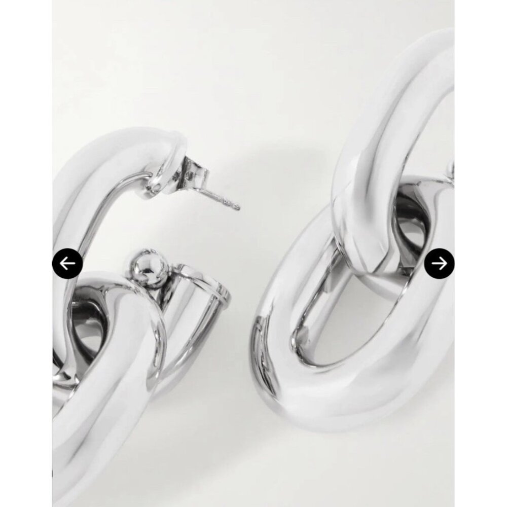 RABANNE XL Link Hoop Earrings Silver - Picture 6 of 6